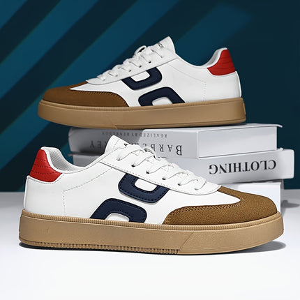Men'S Fashionable Versatile Casual Sneakers - Plaid Low-Top Lace-Up Shoes with Round Toe,