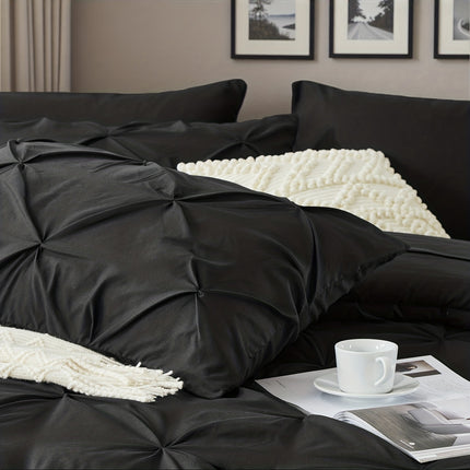 5/7pcs Luxury Bedding Set - Ultra-Soft Fluffy Fiber Fill, All-Season Queen Size Bed Comforter, Flat Sheet