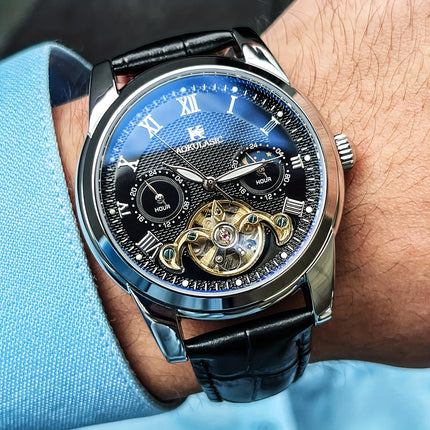 Tourbillon Luxury Automatic Mechanical Watch for Men - Fashionable and Versatile Casual Style