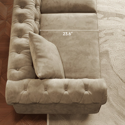 Sofa, Crafted with Black Velvet And Featuring Rolled Arms