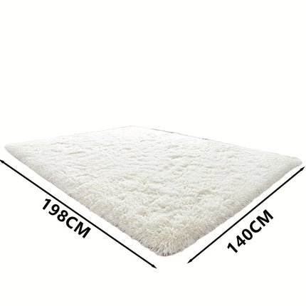 One Piece of Solid Color Minimalist Morandi Off-White Series Plush Fluffy Rug Designed