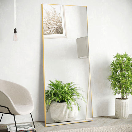 Full Length Mirror with stand, Floor Mirror with Aluminum Alloy Frame,