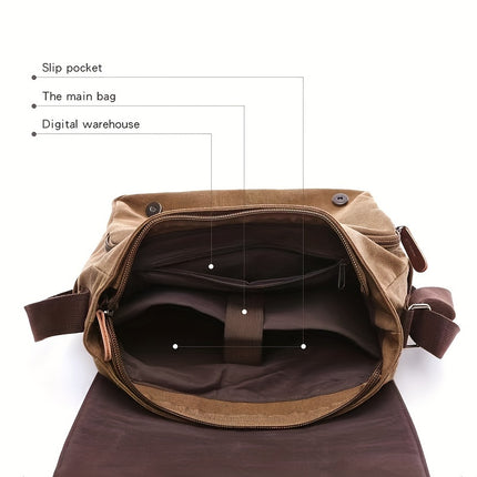High-Quality, Durable, And Vintage Canvas Shoulder Bag, a Stylish Crossbody Bag for Men