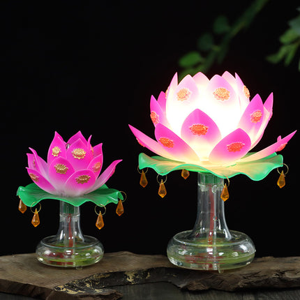 Plug-in Led Buddhist Hall Household Changming Water Seat Lotus Lamp