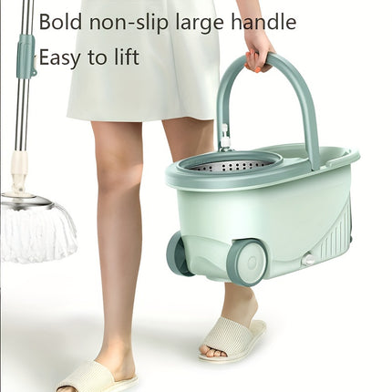 1set, Hands-free Wash Rotating Mop And Bucket Set/ Only 3 Replacement Mop Head Refill, Wet And Dry Use