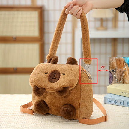 Cartoon Capybara Plush Backpack, Cute Bag, High-Quality Versatile Plush Bag