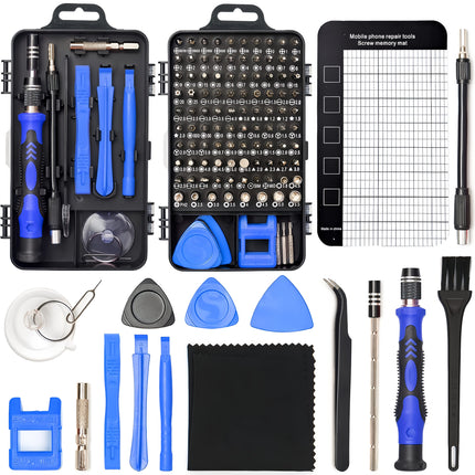 Precision Screwdriver Set 124pcs Electronics Tool Kit with 101 Bits Magnetic Screwdriver Set