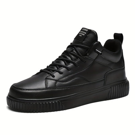 Men's Trendy Solid Skate Shoes, Comfy Non Slip Casual Street Style Sneakers For Men's Outdoor Activities