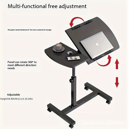 Foldable Mobile Workstation & Adjustable Rolling Bedside Table - Heavy