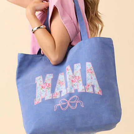 Blue Vintage MAMA Graphic Tote Bag
