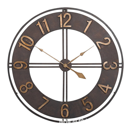 Retro Wall Clock Wrought Iron Clock Round