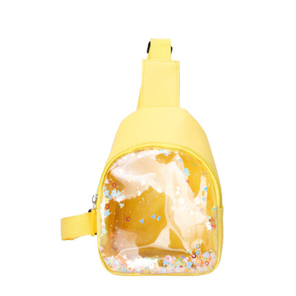 Solid Color PU Leather Children's Chest Pack Quicksand Lightweight