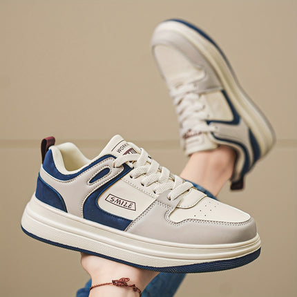 Men's Retro Color Block Skate Sneakers - Comfortable Casual Running Shoes with "SAI" Design
