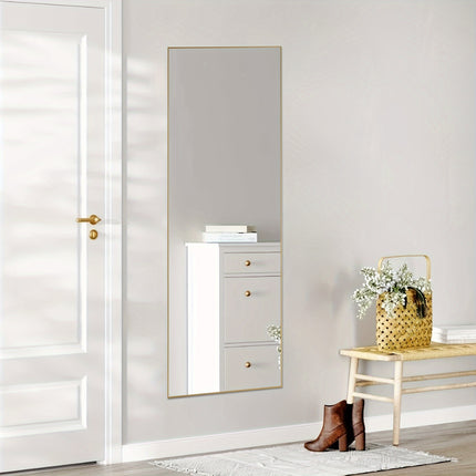 Aluminum Alloy Frame Standing Leaning Hanging Full Body Mirror for Wall