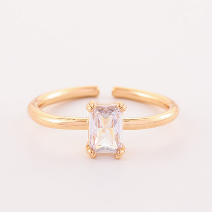 Retro Color Zircon 12th Birthday Stone Ring Simple Bracelet Ring