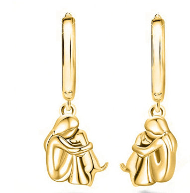 Fashion Little Girl And Dog Hug Necklace