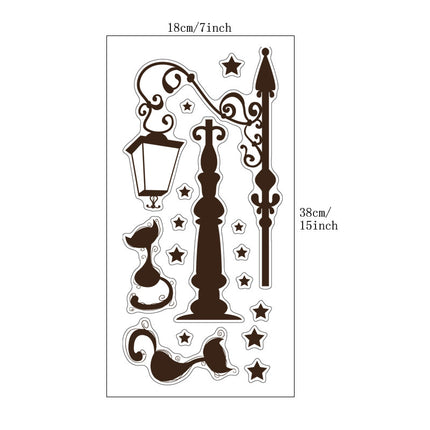 Removable Transparent Living Room Bedroom Decoration Wall Stickers For Cats Under Street Lights