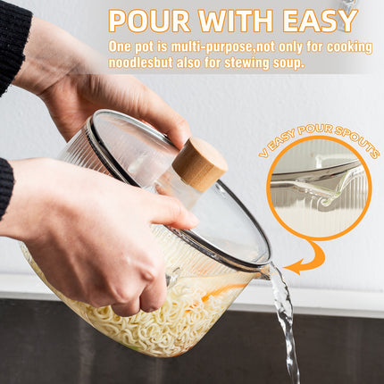 2Pcs Glass Pots for Cooking with Lids Simmer Pots Glass Saucepan Stovetop Pots