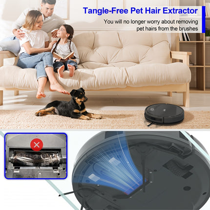 Robot Vacuum with 6500PA Powerful Suction Tangle-free Pet Hair Extraction, Detachable Mop