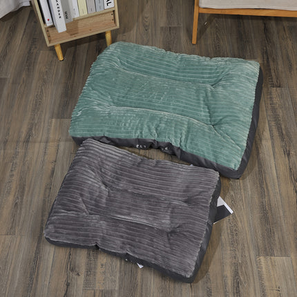 Comfort Stripe Square Pet Bed - Soft, Durable & Scratch-Resistant Dog Mat for Small to Medium Breeds - All-Season Cozy Cat Nest with Removable Polyester Fill