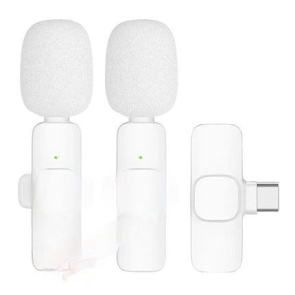 White One-to-two Wireless Neckline Clip Small Microphone