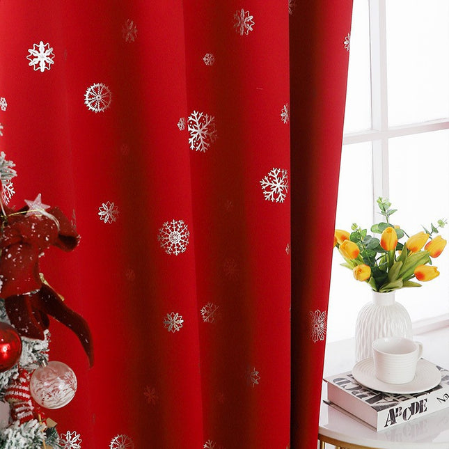 Short Hole-free Snowflake Shade Cloth Curtain