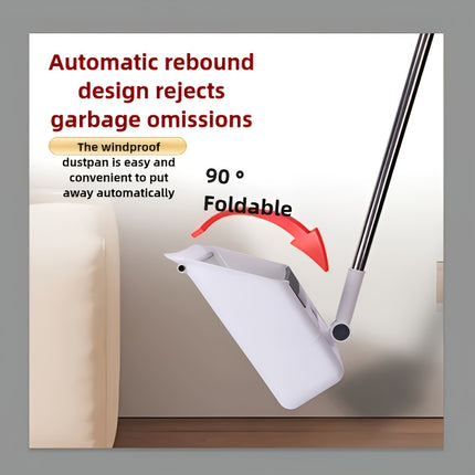 Triple-in-One Home Cleaning Kit, Essential Furniture Cleaning Tools, Soft-Bristle Broom, Dustpan,