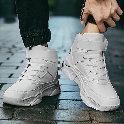 Unisex Mid-Top Sneakers - White & Black