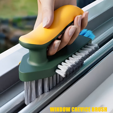 2-in-1 Gap & Floor Cleaning Brush - Durable Plastic, Portable Design with Attachments,