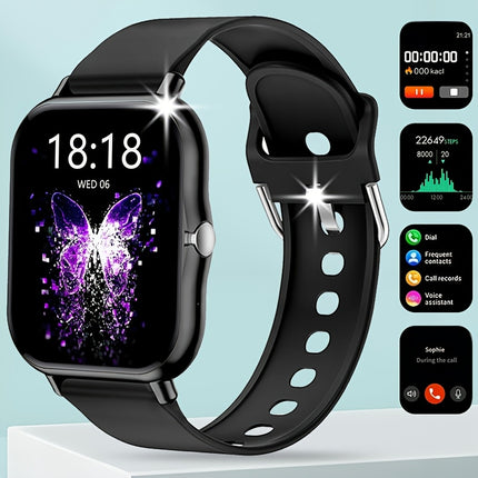 Full Touch Screen Smart Watch for Men & Women, Wireless Bluetooth Calling, 100+ Sports Modes,