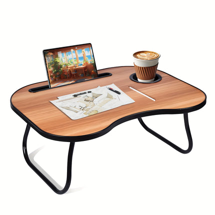 Adjustable Lap Desk for Bed with Wood Tray Table - Heavy-Duty Bedside Desk Suitable for Laptop
