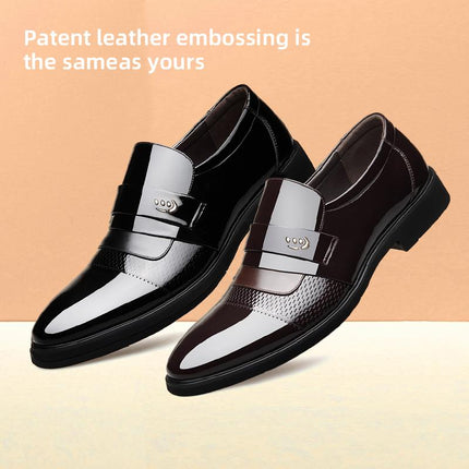 Men's Leather Slip-On Shoes - Waterproof Business Casual Dress Loafer