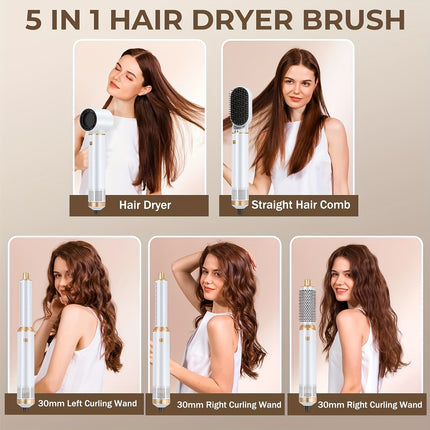 5in 1 Hot Air Brush Hair Styler Detachable Hair Hot Brush