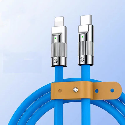 Metal Head Type-c Bold Charging Cable Liquid Silicone