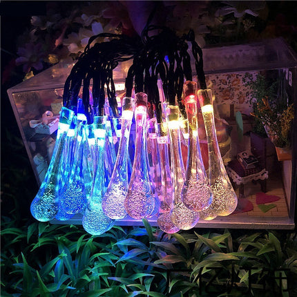Water Drop Bubble Ball Lighting Chain Holiday Lights Decoration Christmas LED Solar Outdoor