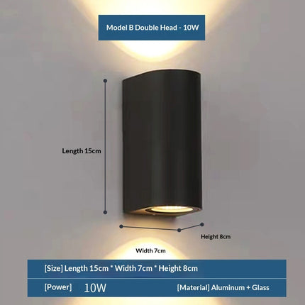Outdoor Simple Wall Lamp LED Double-head Courtyard Light