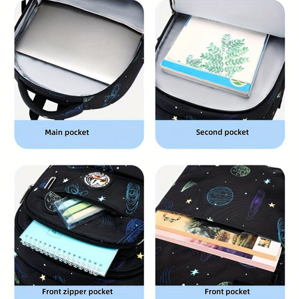 Galaxy Explorer: Sturdy, Spacious Backpack for Children - Playful Astronaut And Starry Sky Design,
