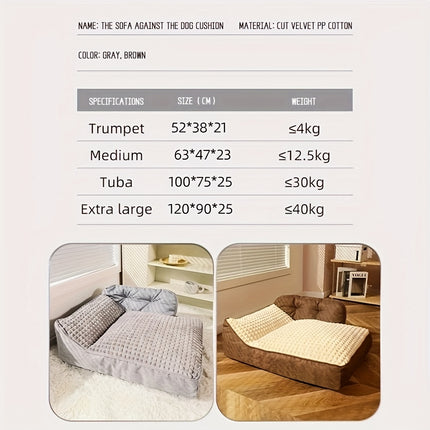 HOOPET M-2XL Pet Bed for Dogs, Cozy Non-Skid Rectangle Sleeping Mat, Polyester & Polypropylene Fiber Filled, Soft Edge Support, Warm Cushion Kennel for Extra Small to Large Breeds
