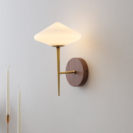Living Room Bedroom Bedside Hallway Lamp Black Walnut Brass Wall Lamp