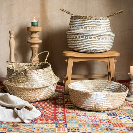 Straw storage basket, storage basket can be folded