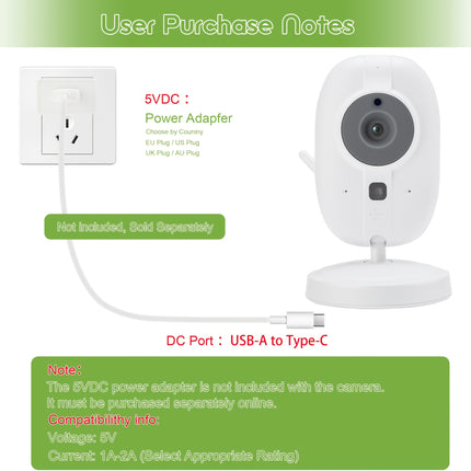 Baby Monitor with 720P Camera, 3.5-inch LCD Screen, Wireless 900-foot Transmission Range,