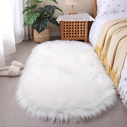 1pc Luxurious Plush Faux Fur Area Rug, Soft Velvet Long Pile, Machine Washable,