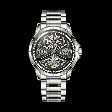 Men's & Women's Vintage Automatic Mechanical Watch with Stainless Steel Case &, Multi-Dial Chronograph