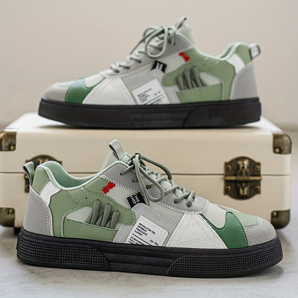 Men's Vibrant Breathable Fabric Casual Skate Shoes - Slip-, Comfort Lace Up Sneakers