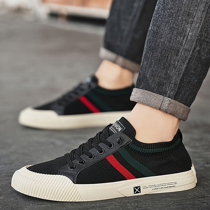 Men's Breathable Slip-On Skate Sneakers - Lightweight Casual Shoes for Outdoor, Daily Wear & Camping