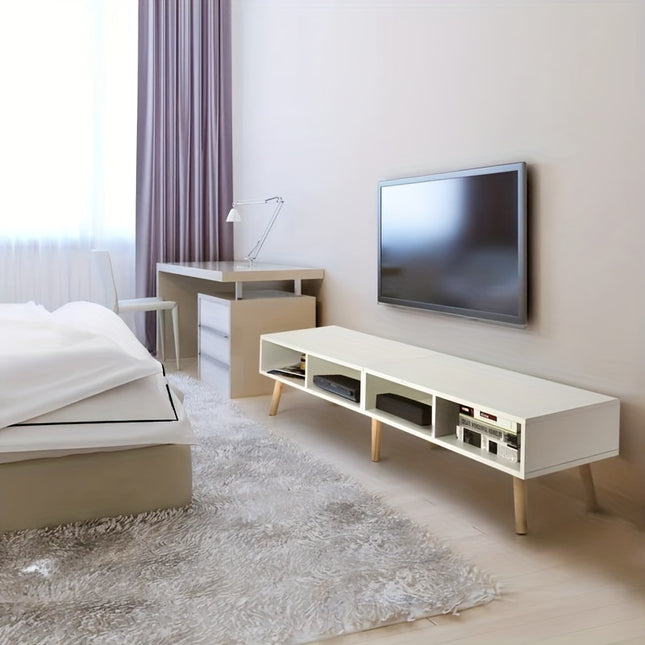 59" Modern Wooden TV Stand, Supports 65" TV, Cable Management, Living Room Television Furniture,