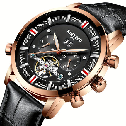 Men'S Casual Fashion Waterproof Watch, Luxury Large Dial Multifunctional Automatic Mechanical Watch