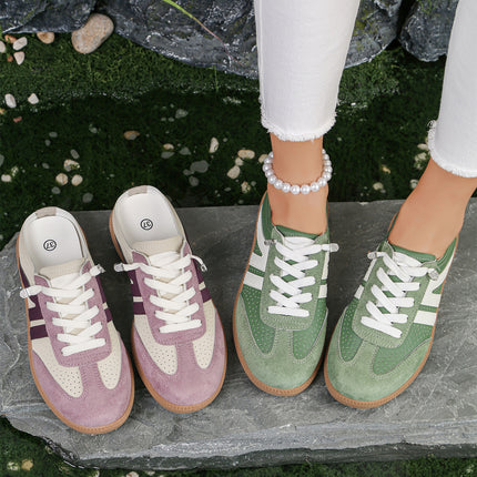 Pink Eyelet PU Leather Patchwork Color Pop Sneakers