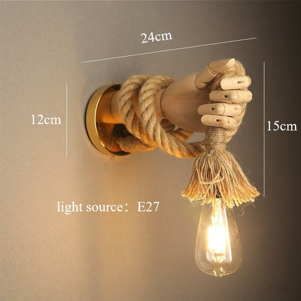 Wooden Bedside Wall Lamp Led European Creative Indoor Light