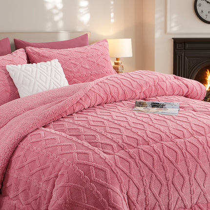 1pc Luxurious Plush Fleece Quilt - Thick, Warm, And Hypoallergenic Bedding,